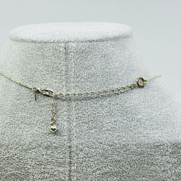 Avon Necklace Rhinestone Cube Prong Set Silver Tone 20" Minimalist Jewelry - Picture 7 of 9